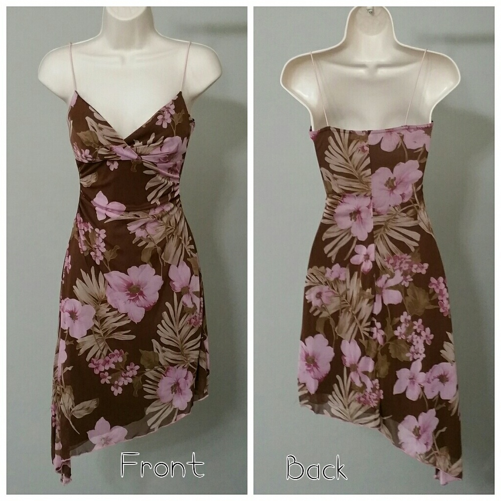 Macy's Floral Dress, asymmetrical cut